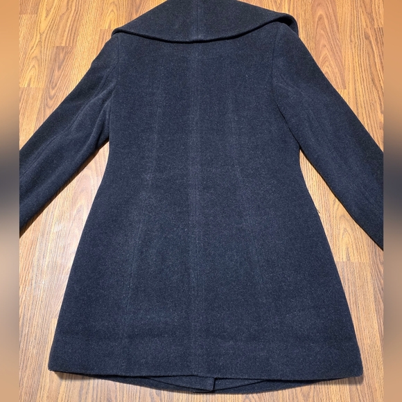 Lyse Spenard Wool Cashmere Black Asymmetrical Peacoat Women’s Small Classic A81 - Picture 11 of 11